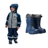 Paketpris - Stella regnställ & Alex vinterstövlar blå