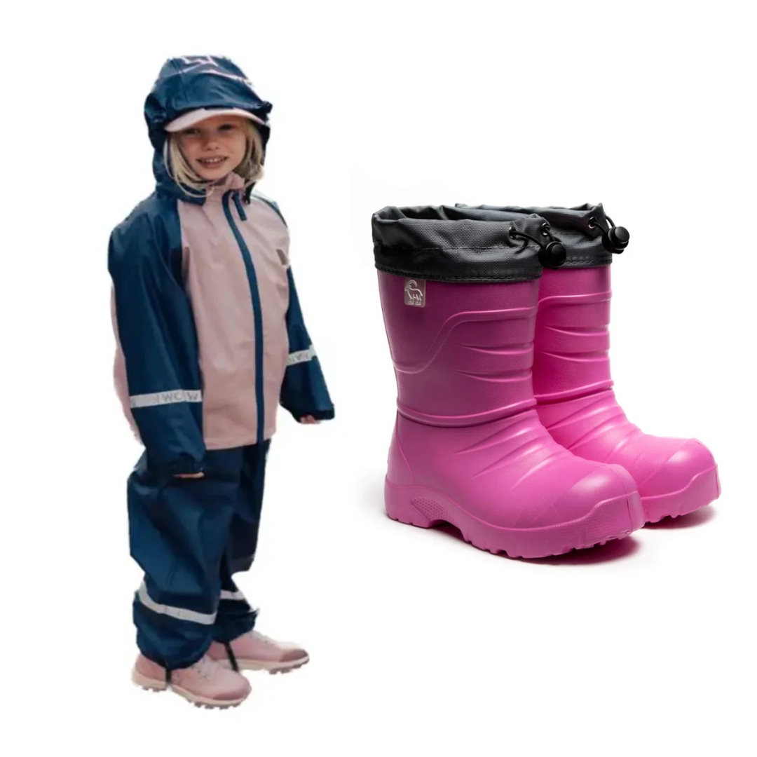 Paketpris - Stella regnställ & Alex vinterstövlar rosa